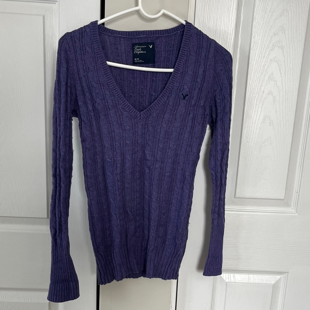 American Eagle Outfitters Lavender Cable Knit Sweater